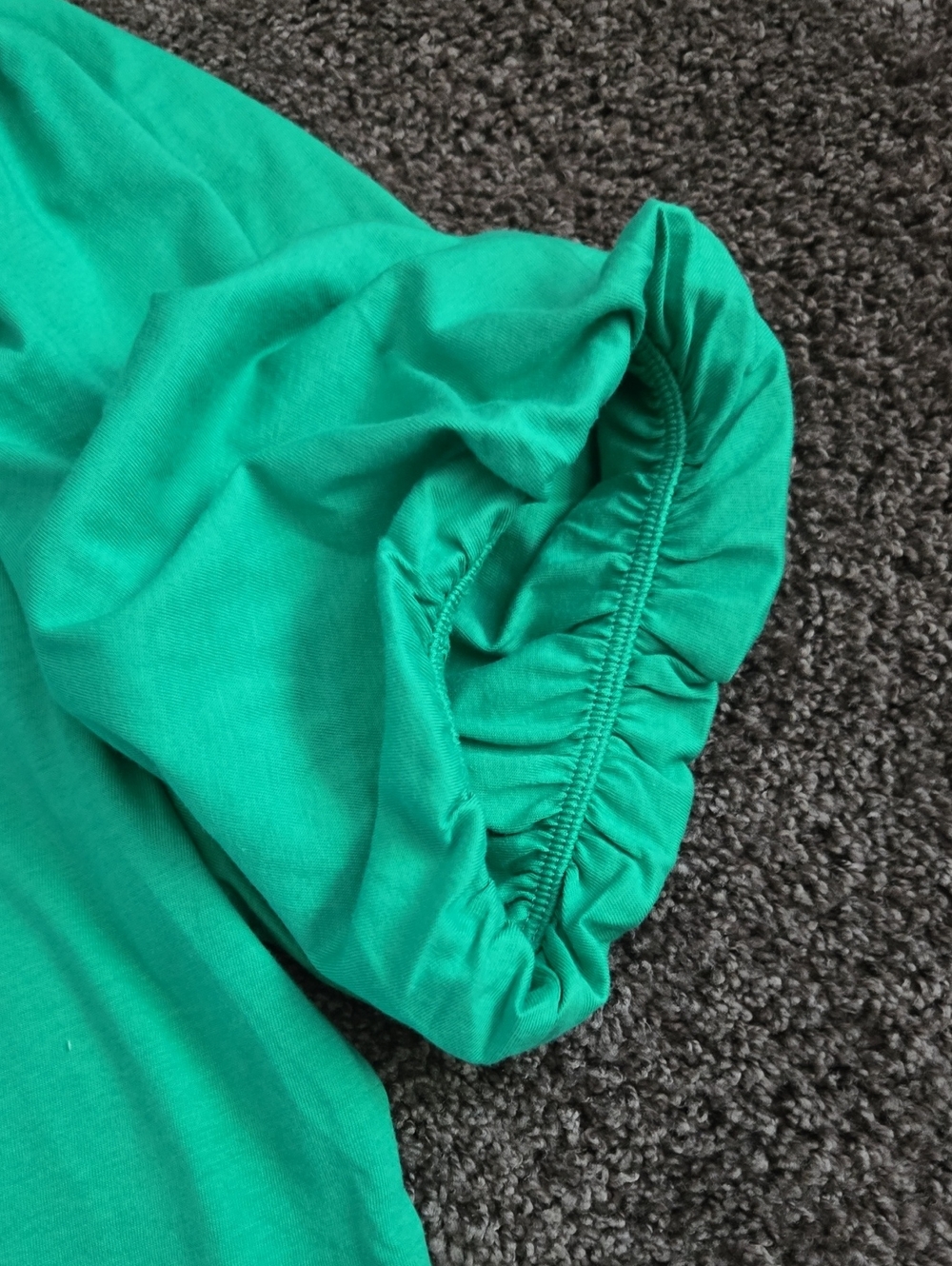 NEW Ann Taylor Loft Green Puff Sleeve Top M - Picture 3 of 5